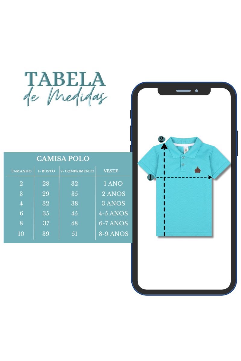 Kit com 5 Camisas Polo Infantis Masculinas – Sortidas