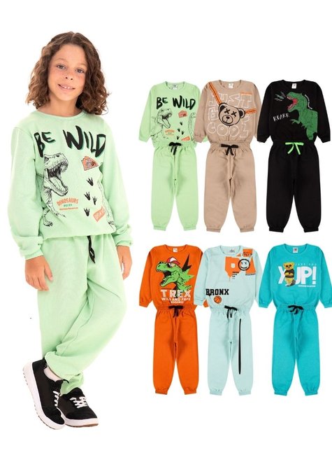 Kit 6 Conjuntos de Moletom Infantil Masculino – Sortidos