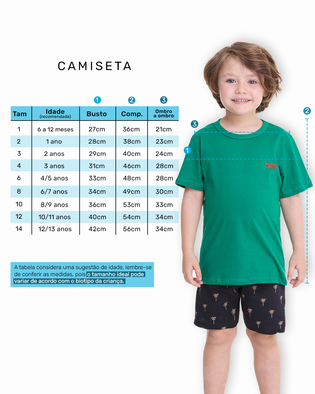 Kit com 8 Camisas Básicas Infantis Masculinas – Sortidas