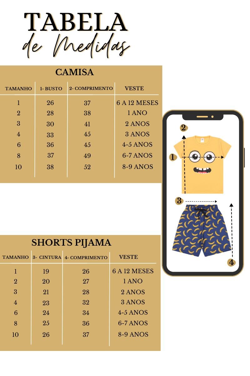 Kit com 5 Pijamas Curtos Infantis Masculinos – Sortidos