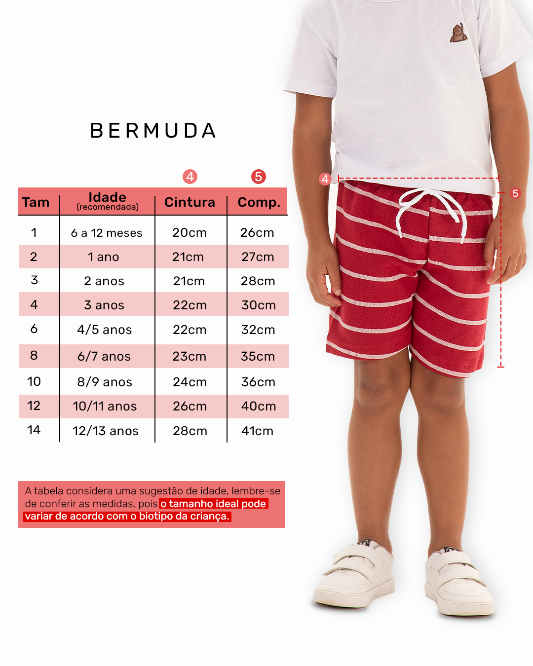 Kit com 5 Bermudas Básicas Infantis Masculinas – Sortidas